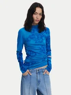 Swetry damskie - Desigual Golf Ottawa 25WWJF38 Niebieski Regular Fit - miniaturka - grafika 1