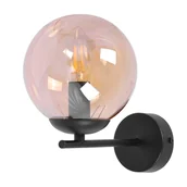 Lampy ścienne - Prosty kinkiet ścienny, bursztynowy klosz, na E14 K-5306 z serii DELTA - miniaturka - grafika 1