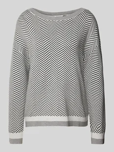 Sweter z dzianiny o kroju oversized z dekoltem w łódkę - Swetry damskie - miniaturka - grafika 1