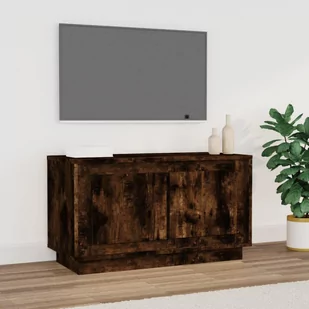 vidaXL Szafka pod TV, przydymiony dąb, 80x35x45 cm - Szafki RTV - miniaturka - grafika 1