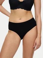 Majtki damskie - Triumph Figi klasyczne z wysokim stanem Sense Of Cotton 10224970 Czarny - miniaturka - grafika 1