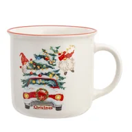 Kubki - Kubek świąteczny zimowy z czerwonym rantem 390ml Samochód - miniaturka - grafika 1