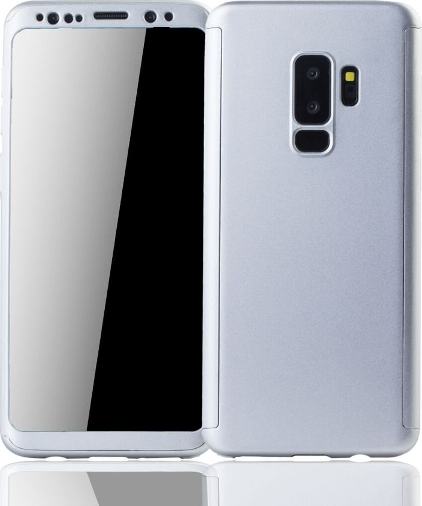 Etui na telefon komórkowy Pokrowiec ochronny na Samsung Galaxy S9 Plus Pełna obudowa Ochrona wyświetlacza 360 Srebrny