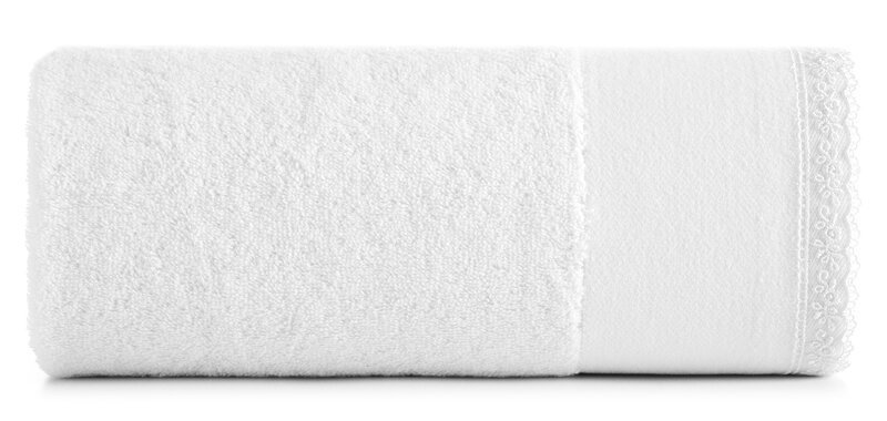 Ręcznik Emi 50x90 biały zdobiony bordiurą frotte 500 g/m2