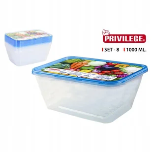 Zestaw ośmiu plastikowych pojemników 1L - Pojemniki kuchenne - miniaturka - grafika 1