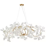 Lampy sufitowe - Dekoracyjna lampa wisząca Botanika XY080P-120 Step liście ceramika biały złoty - miniaturka - grafika 1