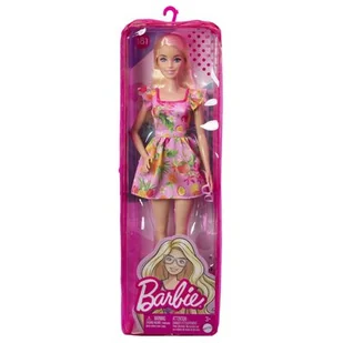 Barbie Fashionistas Lalka Sukienka w owoce/Blond włosy HBV15 HBV15 - Sukienki i spódniczki dla dziewczynek - miniaturka - grafika 1