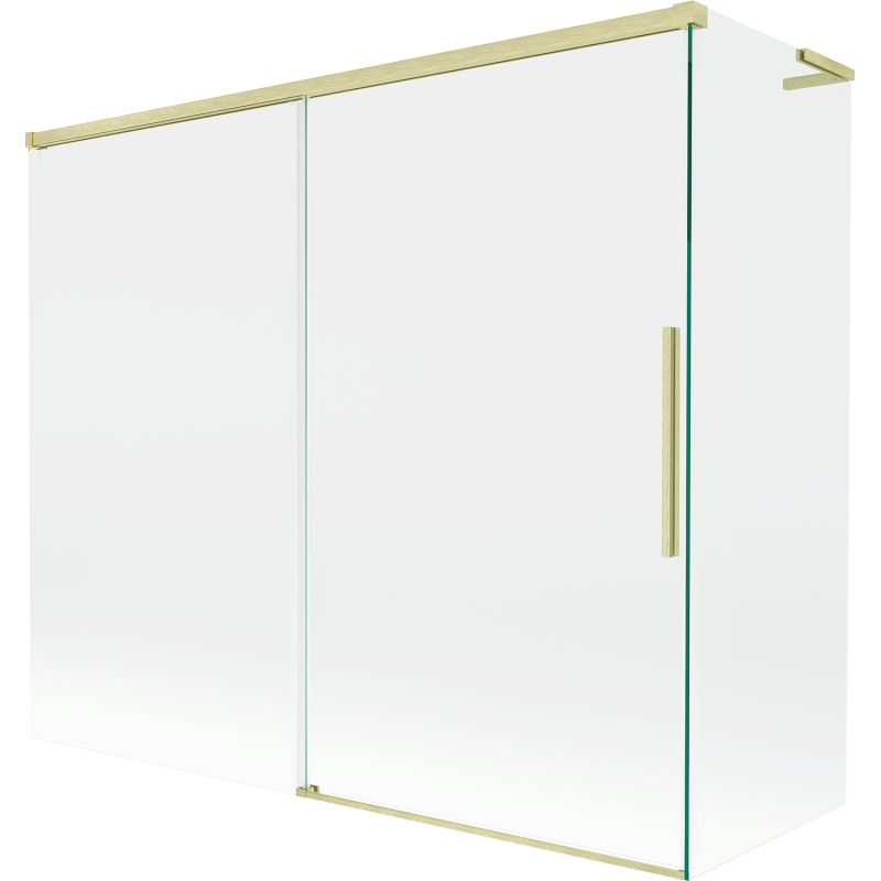 Mexen Rox L parawan nawannowy 2-skrzydłowy rozsuwany 180 + 90 x 150 cm, transparent, złoty szczotkowany - 8C9L-180-090-55-00