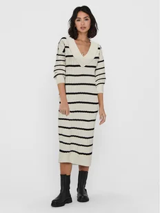 ONLY Sukienka dzianinowa 15236372 Beżowy Relaxed Fit - Sukienki - miniaturka - grafika 1