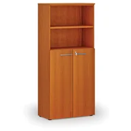 Szafy biurowe - Szafa biurowa kombinowana PRIMO WOOD, drzwi na 3 poziomach, 1781 x 800 x 420 mm, wiśnia - miniaturka - grafika 1