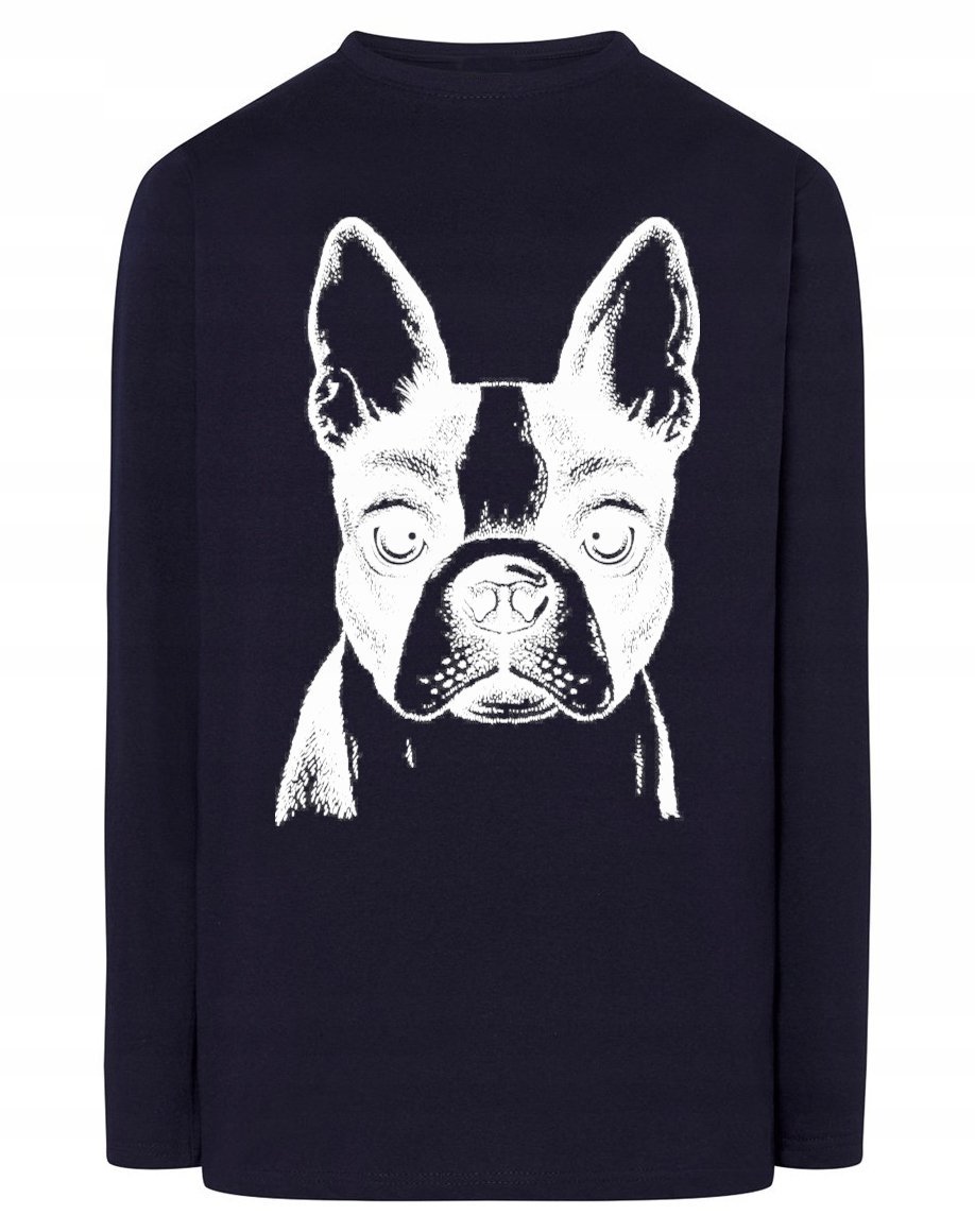 Longsleeve męski nadruk pies Boston Terrier r.3XL
