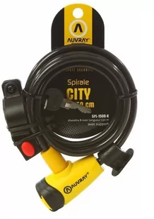 AUVRAY, Linka spiralna z uchwytem, CITY, 150 cm - Zabezpieczenia do roweru - miniaturka - grafika 1