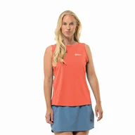 Koszulki i topy damskie - Damska koszulka bez rękawów Jack Wolfskin PRELIGHT CHILL TANK W digital orange - S - miniaturka - grafika 1