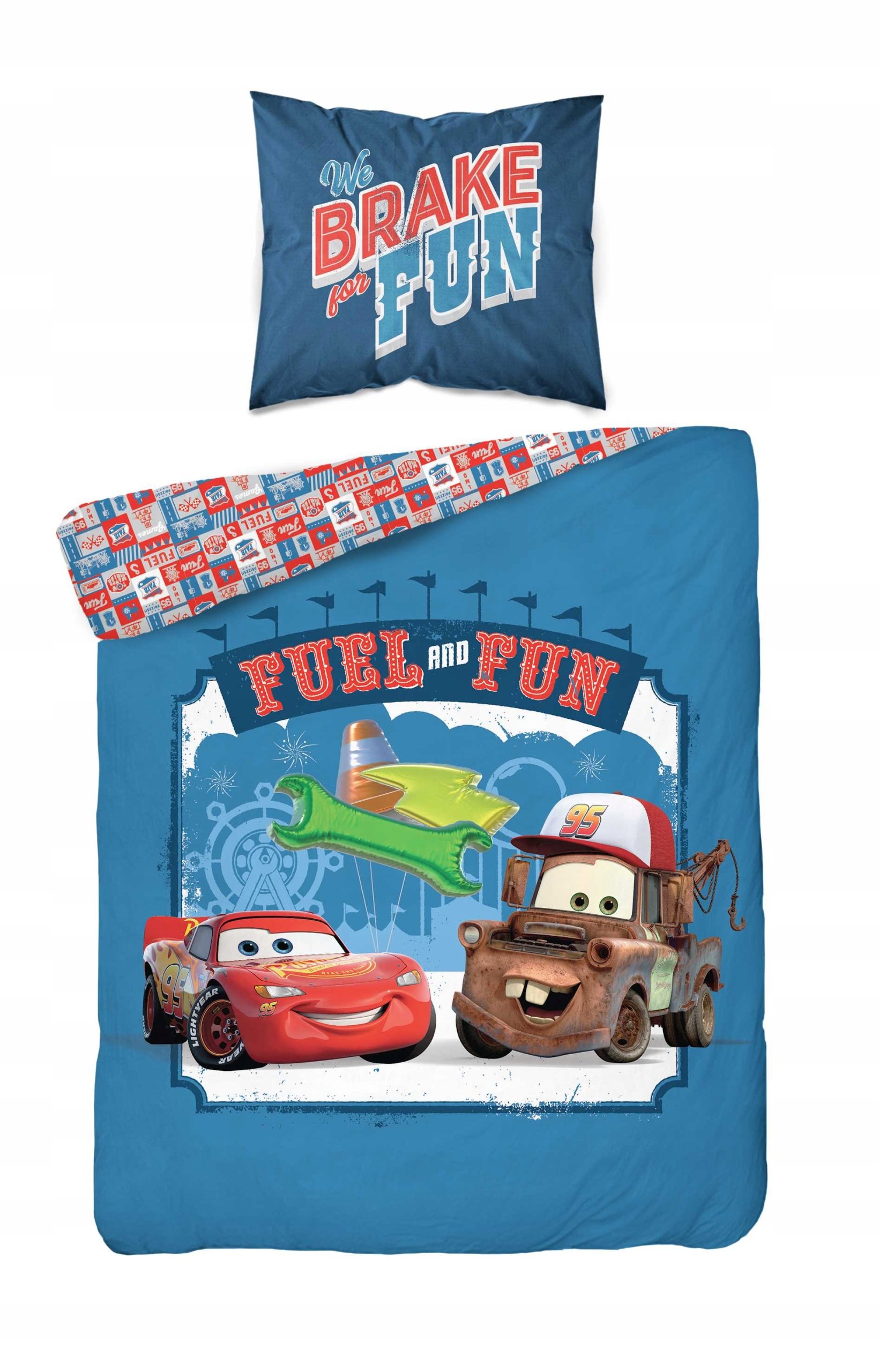 Pościel 140x200 Auta Cars Zygzak Mcqueen Samochody niebieska