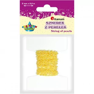 Sznurek koralików 2mm/2,5m.żółte - Dekoracje domu - miniaturka - grafika 1