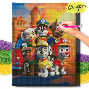 Diamond Painting 5D Z Ramą Psi patrol Haft Diamentowy 30X40 Mozaika Zwierzęta Dla Dzieci Oh Art! - Zabawki kreatywne - miniaturka - grafika 1