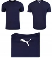 Koszulki męskie - Puma Koszulka Męska Granatowa Bawełniana T-shirt Bawełna Roz.l - miniaturka - grafika 1