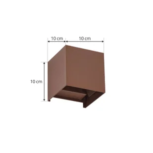 Lindby Nivar kinkiet zewnętrzny LED kątowy brązowy - Lampy ogrodowe - miniaturka - grafika 2