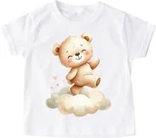 Koszulki dla dziewczynek - koszulka na dzień pluszowego misia pluszowy miś z misiem na chmurce - miniaturka - grafika 1
