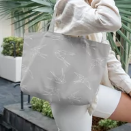 Torby i organizery dla mam - Duża torba shopper - Jaskółki - miniaturka - grafika 1