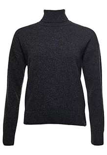 Swetry damskie - Superdry Lambswool Roll Neck Sweter damski, Węgiel Charcoal Marl, 40 - grafika 1