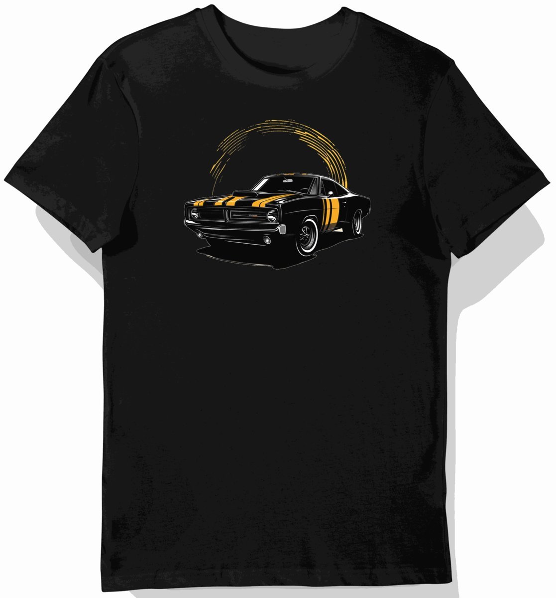 Koszulka męska czarna z klasycznym motywem samochodu M