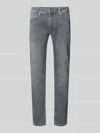 Spodnie męskie - Jeansy o kroju tapered fit z 5 kieszeniami - miniaturka - grafika 1