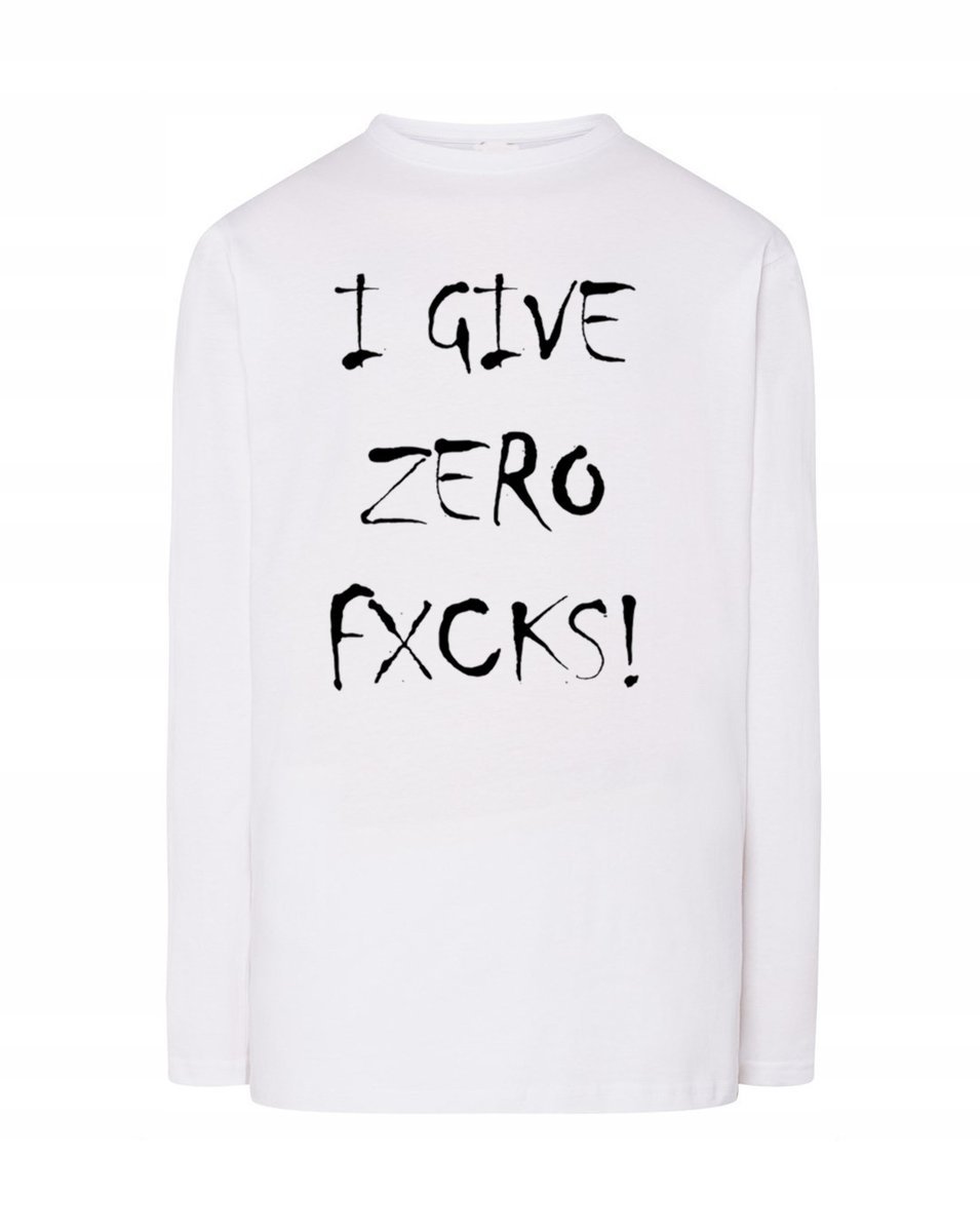 Longsleeve męski nadruk I GIVE ZERO FXCKS r.5XL