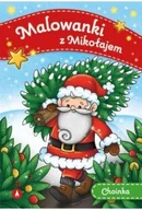 Kolorowanki, wyklejanki - Choinka. Malowanki z Mikołajem - miniaturka - grafika 1