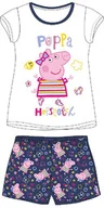 Piżamy dla dziewczynek - Piżama z krótkim rękawem dla dziewczynki Świnka Peppa Biała - miniaturka - grafika 1