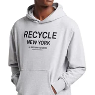 Bluzy męskie - Bluza męska Superdry Studios Rcycl City sportowa z kapturem szara-L/XL - miniaturka - grafika 1