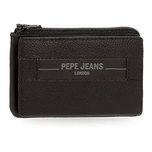 Pepe Jeans Checkbox Portfel na karty Czarny 11x7x1,5 cms Skóra, czarny, Talla única, Portfel z wizytówką - Portfele - miniaturka - grafika 1