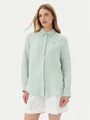 Koszule damskie - Tommy Hilfiger Koszula WW0WW44679 Zielony Regular Fit - miniaturka - grafika 1