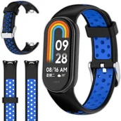 Akcesoria do smartwatchy - Pasek opaskaperforowana Vanfone do Xiaomi Smart Mi Band 8/9, czarno-niebieski - miniaturka - grafika 1