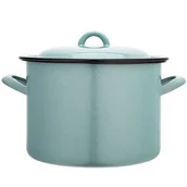 Garnki - Garnek prosty 7,5 l śr. 24 cm wys. 17 cm szałwiowy nakrapiany - miniaturka - grafika 1