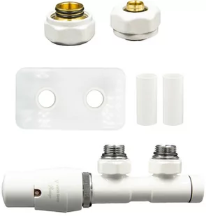 Varioterm Zawór termostatyczny TWINS All in One z rozetą prostokątną - biały alu-pex - PEX 16 mm lewa APTSGS0206CFK/L(Pex) - Zawory i kraniki - miniaturka - grafika 1