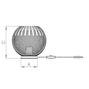 Lampa stołowa Venezuela, klosz ze złotych prętów - Lampy stojące - miniaturka - grafika 2
