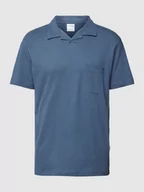 Koszulki męskie - Koszulka polo z mieszanki lnu i bawełny z nakładaną kieszenią na piersi - miniaturka - grafika 1