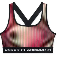 Bielizna sportowa damska - Biustonosz damski Under Armour  Crossback Mid Print-BLK XS - miniaturka - grafika 1