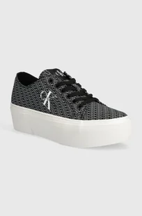 Calvin Klein Jeans tenisówki FLATFORM+ CUPSOLE LOW LACE CS MR damskie kolor czarny YW0YW01420 - Trampki damskie - miniaturka - grafika 1