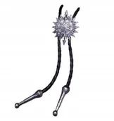 Krawaty i muchy męskie - BOLO KRAWAT Kowbojski Western Dziki zachód rzemyk GWIAZDA KOMPAS SŁOŃCE HIT - miniaturka - grafika 1