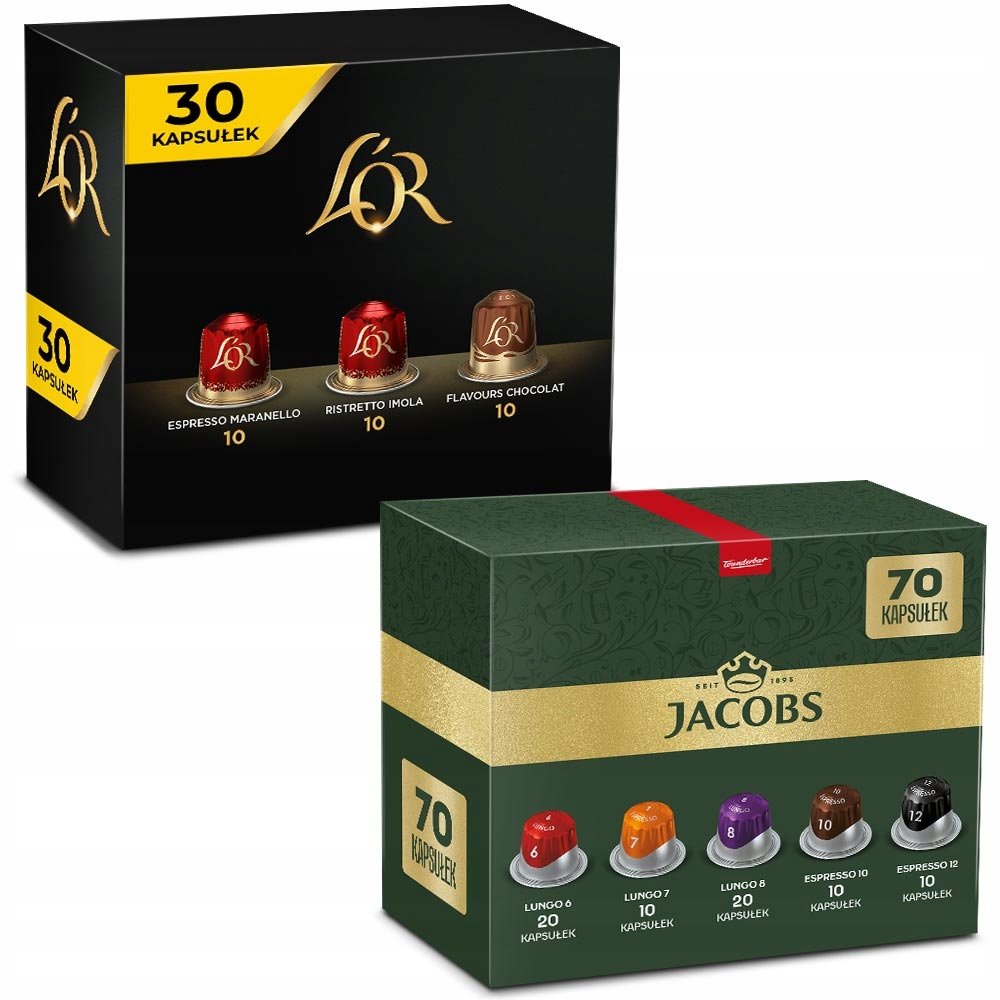 Kapsułki Jacobs, L'or do Nespresso(r)* mix 10x 10 szt. 90+10 Gratis!