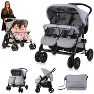 Wózki dziecięce - PODWÓJNY WÓZEK SPACEROWY SPACERÓWKA DLA BLIŹNIAKÓW LORELLI TWIN - miniaturka - grafika 1