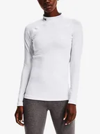 Koszulki sportowe damskie - Koszulka damska Under Armour ColdGear Authentics Mockneck-WHT M - miniaturka - grafika 1