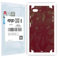 Szkła hartowane na telefon - Folia naklejka skórka strukturalna na TYŁ+BOKI do Apple iPhone 8 Plus -  Moro | Camo Bordowy - apgo SKINS - miniaturka - grafika 1