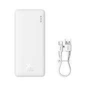 Powerbanki - Powerbank Baseus Airpow 20W 10000mAh z kablem Baseus Simple Series USB-A - USB-C 30 cm - biały - miniaturka - grafika 1