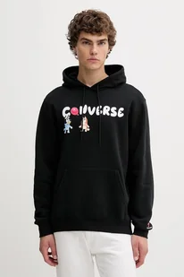 Converse bluza BLUEY męska kolor czarny z kapturem z nadrukiem CVM5H501 - Bluzy męskie - miniaturka - grafika 1