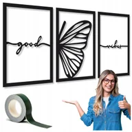 Dekoracje domu - OBRAZY DO SALONU OBRAZ AŻUROWY Z DREWNA 150 CM XXL DEKORACJA ŚCIENNA MOTYL - miniaturka - grafika 1