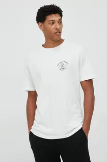 Koszulki męskie - DC t-shirt bawełniany kolor biały gładki - grafika 1