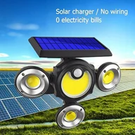 Lampy ogrodowe - Kinkiet Lampa solarna wbijana ścienna COB-104 z czujnikiem - miniaturka - grafika 1